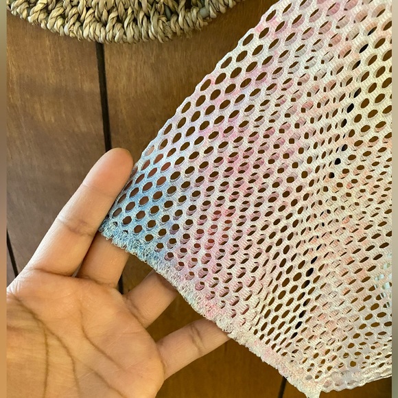 UNIF Rare HTF Mesh Sheer Rainbow Pastel Tie Dye Relapse Mesh T-Shirt Tee Top L - Picture 3 of 5